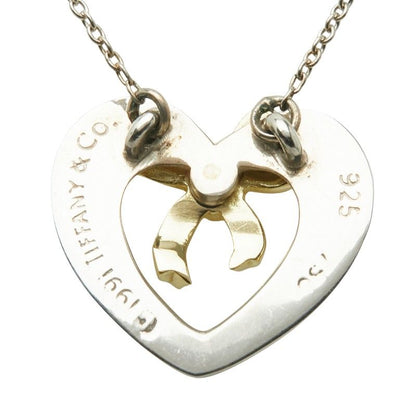 Tiffany & Co Open Heart Ribbon Silver Gold Sv925 Silver 18k Gold Ladies