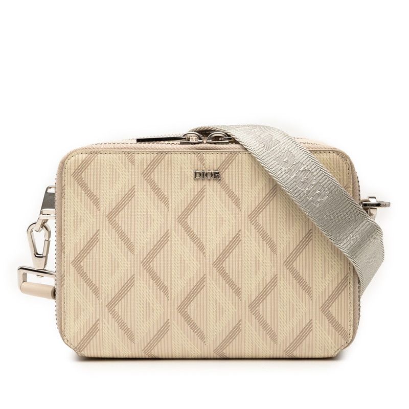 Dior CD Diamond Bag White Beige PVC Leather Women Dior