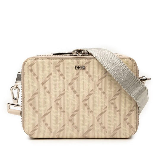 Dior CD Diamond Bag White Beige PVC Leather Women Dior