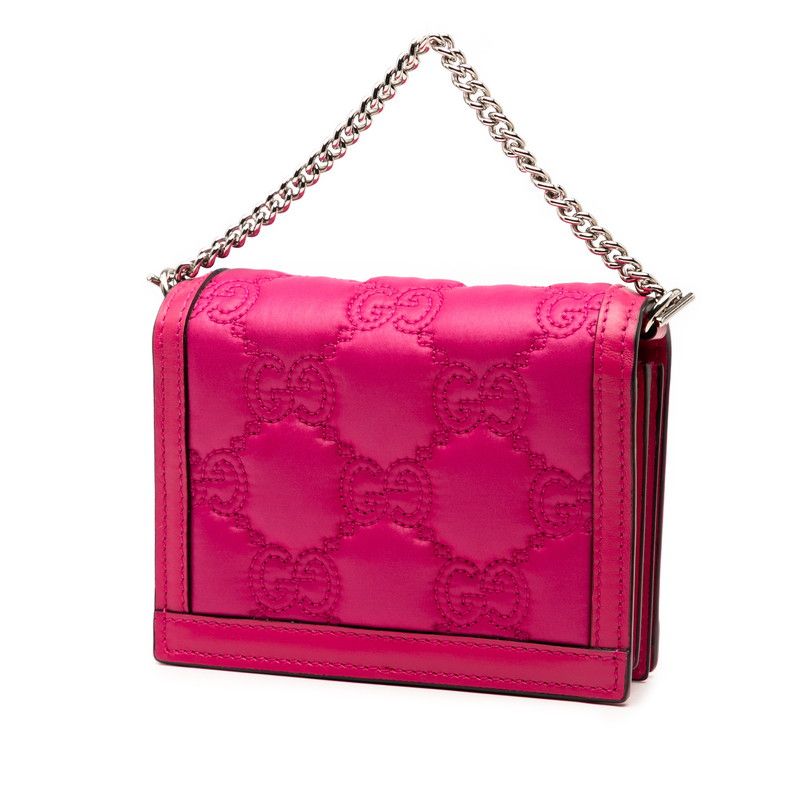 Gucci GG Marmont Mini Handbag Bag 2way Pink Nylon Leather Ladies Gucci