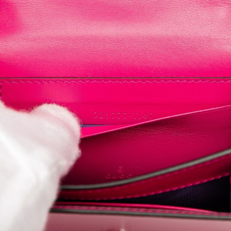 Gucci GG Marmont Mini Handbag Bag 2way Pink Nylon Leather Ladies Gucci