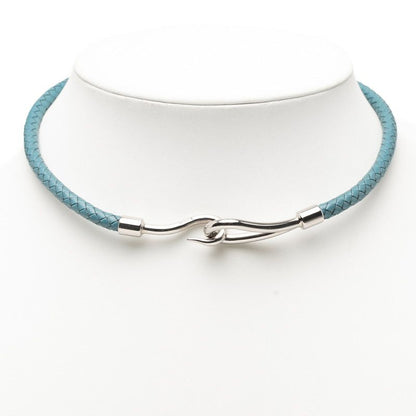 Hermes Jumbo Choker Light Blue Leather Women Hermes