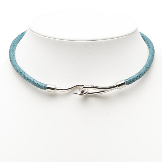 Hermes Jumbo Choker Light Blue Leather Women Hermes