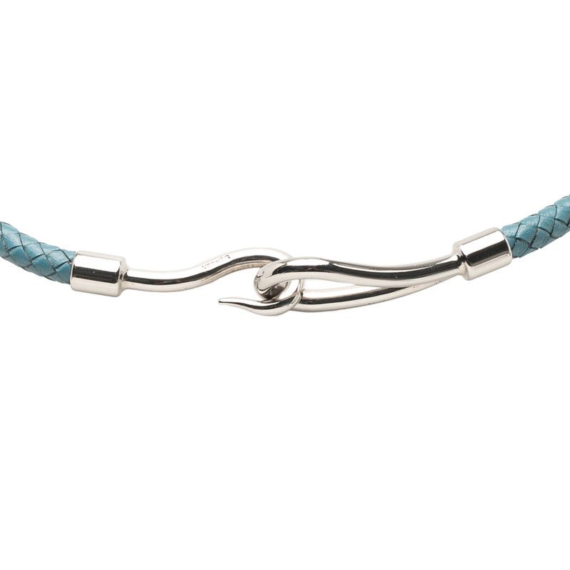 Hermes Jumbo Choker Light Blue Leather Women Hermes