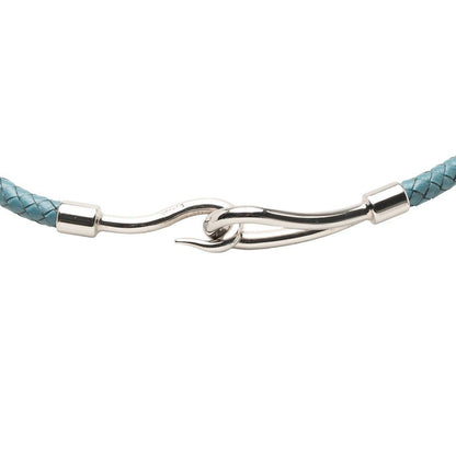 Hermes Jumbo Choker Light Blue Leather Women Hermes