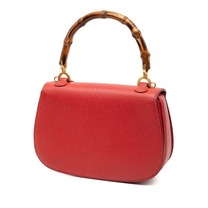 Gucci Bamboo Handbag Bag 2way 000 2046 0188 Red Leather Ladies Gucci
