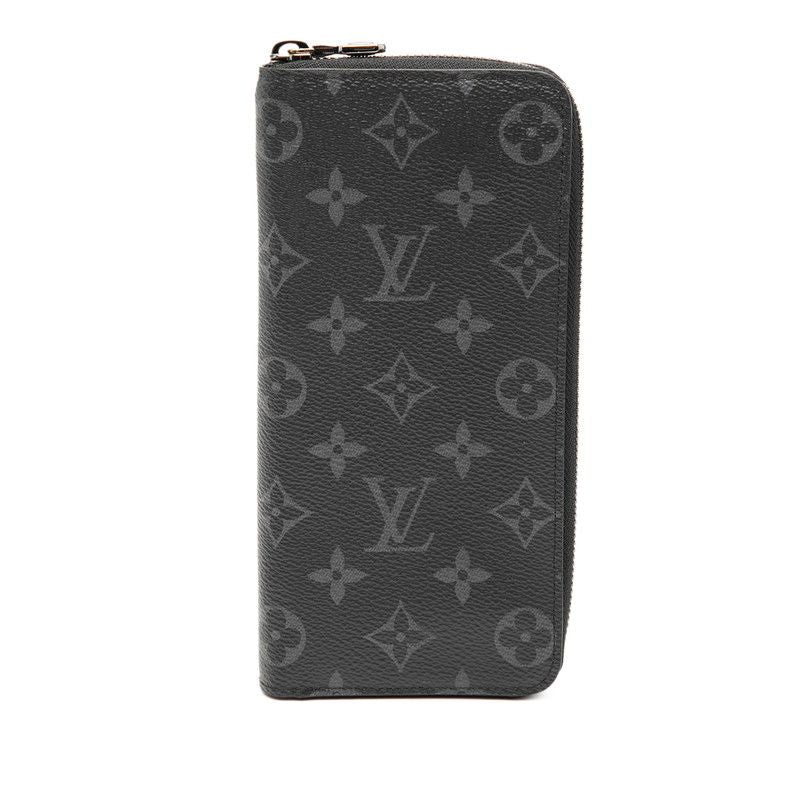 Louis Vuitton Eclipse Zippy Wallet Round Zipper Long Wallet M62295 Black Gray