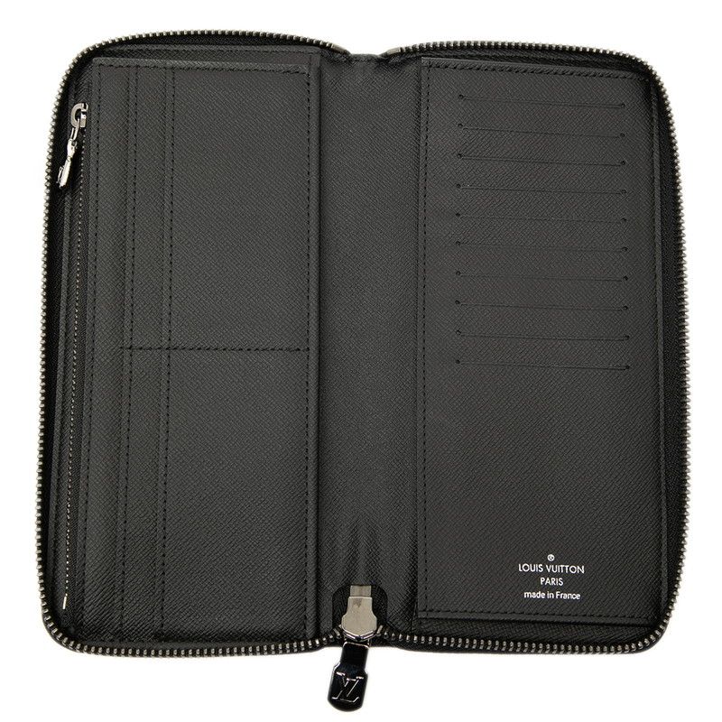 Louis Vuitton Eclipse Zippy Wallet Round Zipper Long Wallet M62295 Black Gray