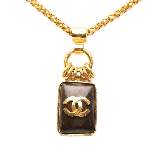 Chanel Coco Mark Chain Gold Brown Plated Ladies Chanel