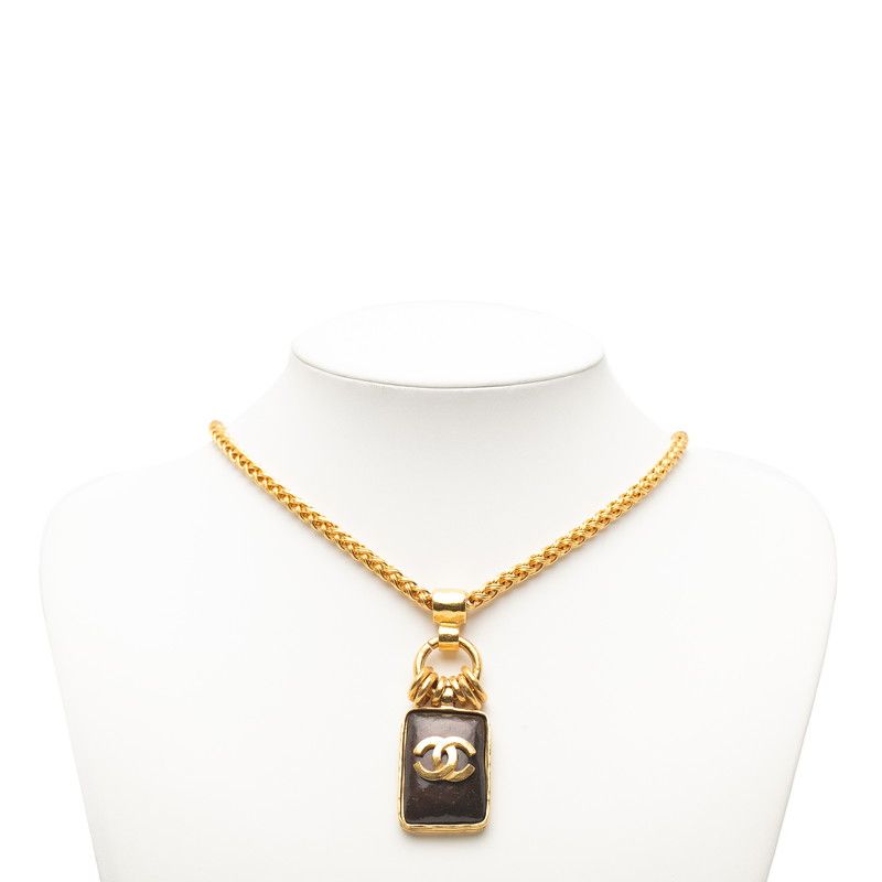 Chanel Coco Mark Chain Gold Brown Plated Ladies Chanel