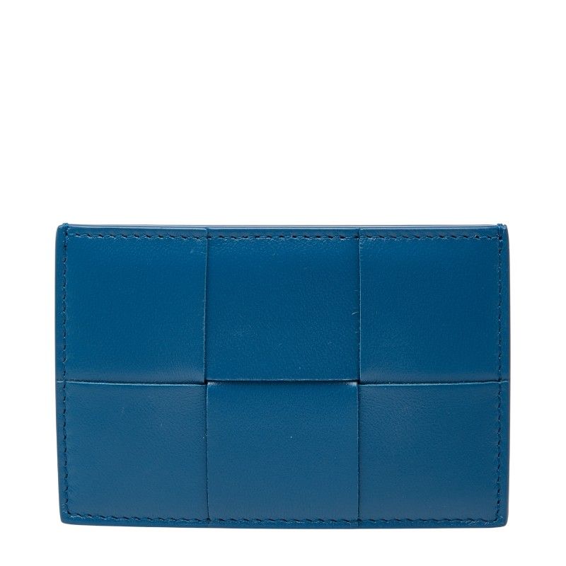 Bottega Veneta Maxi Card Case Pass Case Blue Leather Women