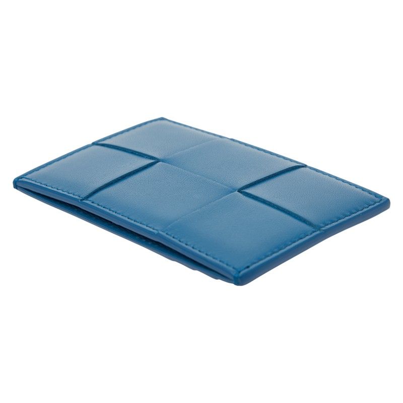Bottega Veneta Maxi Card Case Pass Case Blue Leather Women