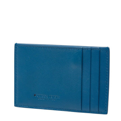 Bottega Veneta Maxi Card Case Pass Case Blue Leather Women