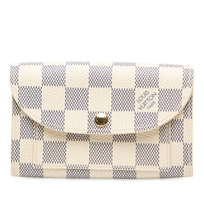 Louis Vuitton Damier Azure Santure Solo M9835 White PVC Leather Women Louis