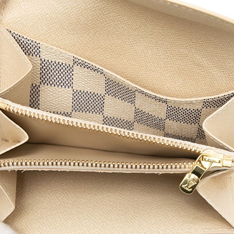 Louis Vuitton Damier Azure Santure Solo M9835 White PVC Leather Women Louis