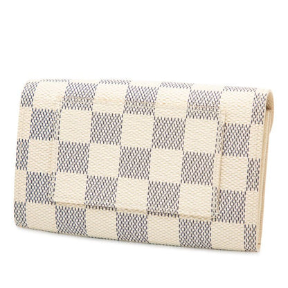 Louis Vuitton Damier Azure Santure Solo M9835 White PVC Leather Women Louis