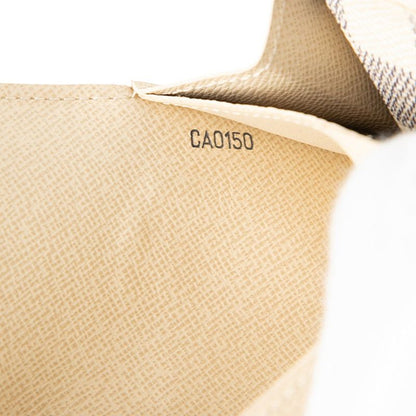 Louis Vuitton Damier Azure Santure Solo M9835 White PVC Leather Women Louis