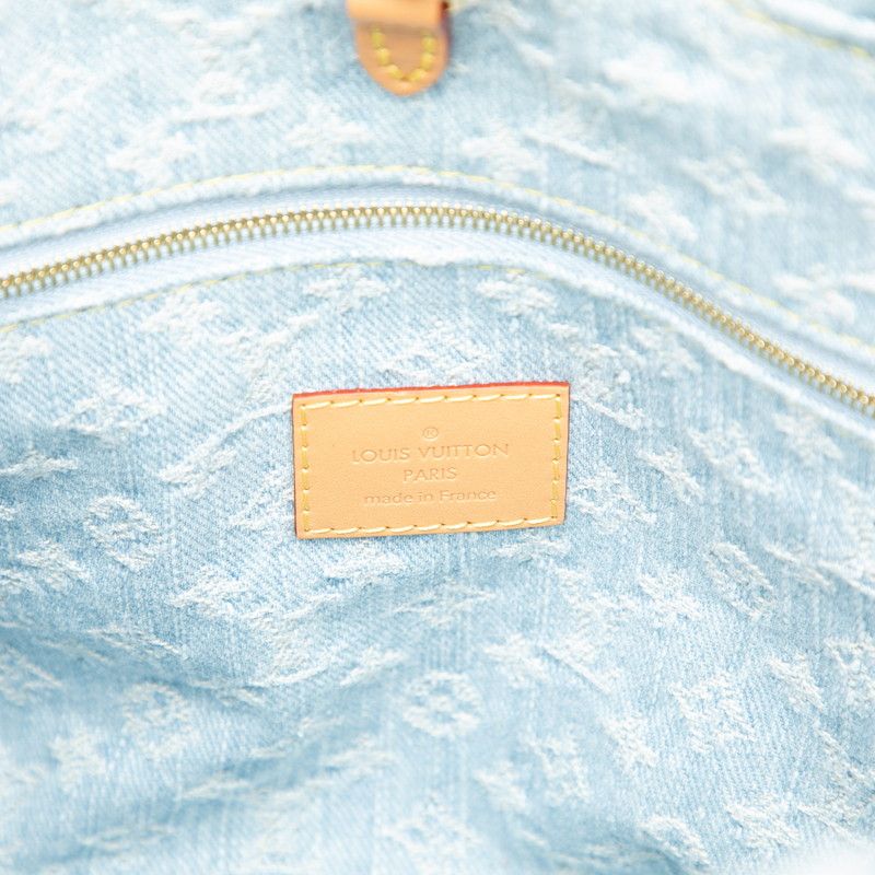 Louis Vuitton Denim Lettogo Handbag Bag 2way M24897 Light Blue Denim Women