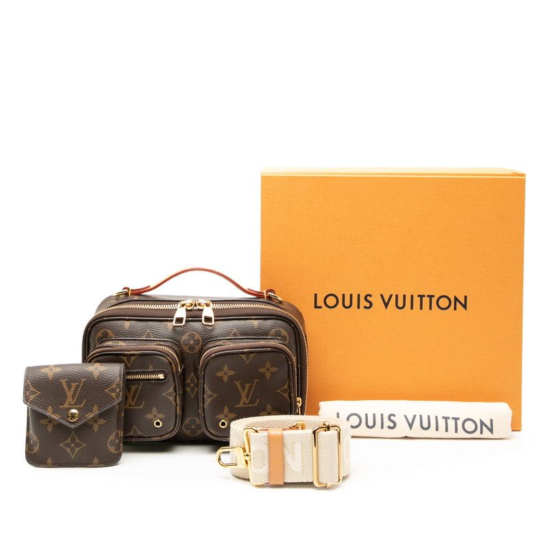 Louis Vuitton Utility Handbag Bag 2way M80446 Brown PVC Leather Women Louis