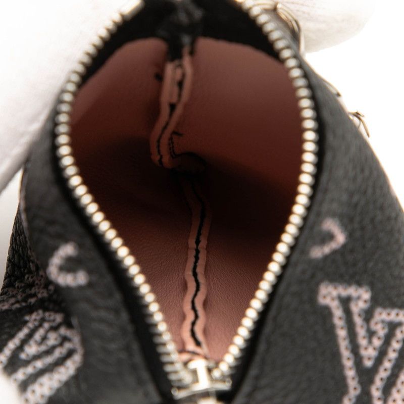 Louis Vuitton Mahina Berline Pouch M00868 Black Pink Leather Metal Women Louis