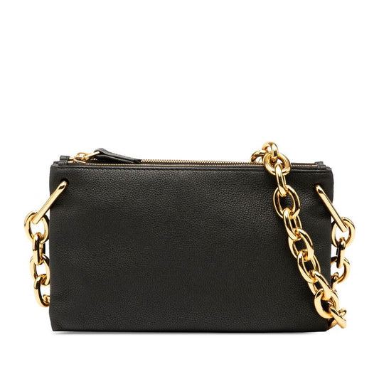 Bottega Veneta Chain Bag Black Leather Women