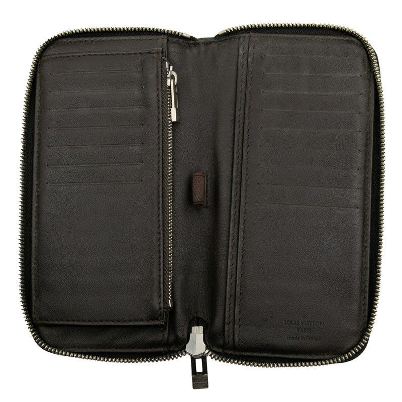 Louis Vuitton Damier Jean Ron Gippe Round Zipper Long Wallet M93546 Noir Black