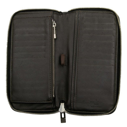 Louis Vuitton Damier Jean Ron Gippe Round Zipper Long Wallet M93546 Noir Black