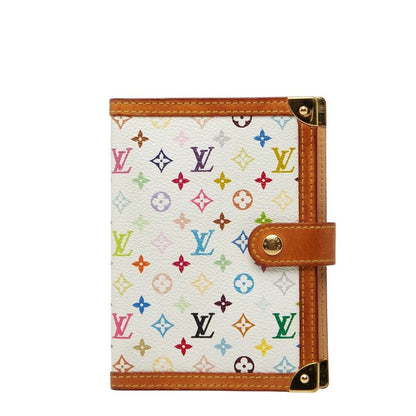 Louis Vuitton Agenda PM R20896 White Multi Brown PVC Leather Women Louis Vuitton
