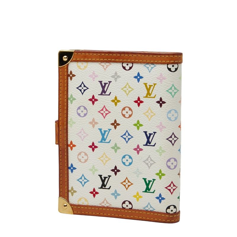 Louis Vuitton Agenda PM R20896 White Multi Brown PVC Leather Women Louis Vuitton