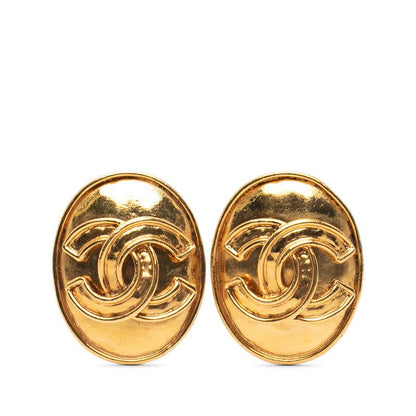 Chanel Vintage Coco Mark Oval Gold Plated Ladies Chanel