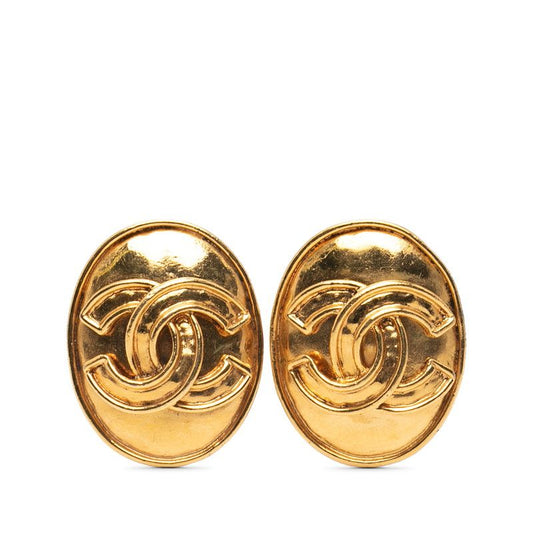 Chanel Vintage Coco Mark Oval Gold Plated Ladies Chanel