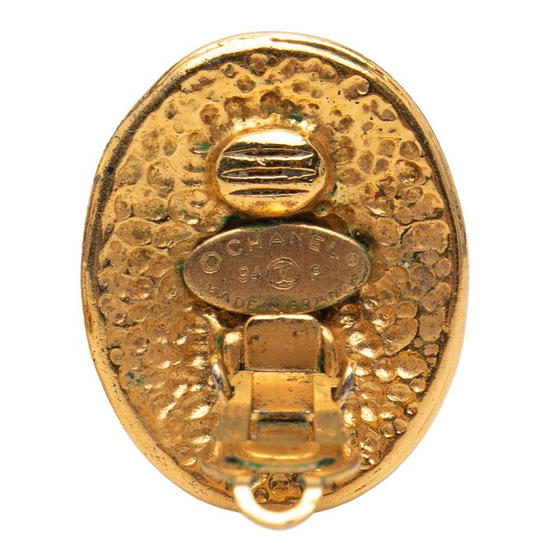 Chanel Vintage Coco Mark Oval Gold Plated Ladies Chanel