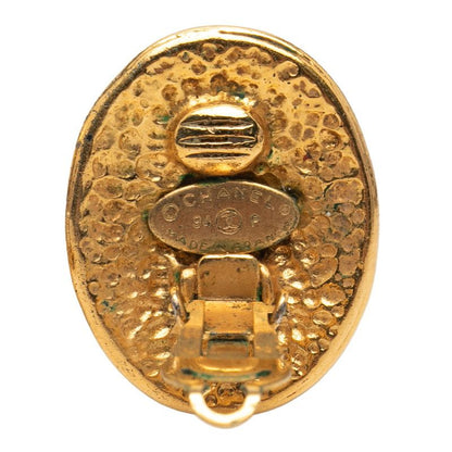 Chanel Vintage Coco Mark Oval Gold Plated Ladies Chanel
