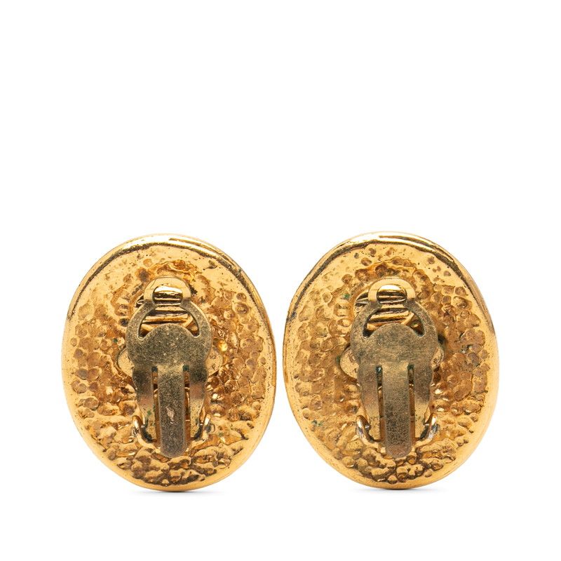 Chanel Vintage Coco Mark Oval Gold Plated Ladies Chanel