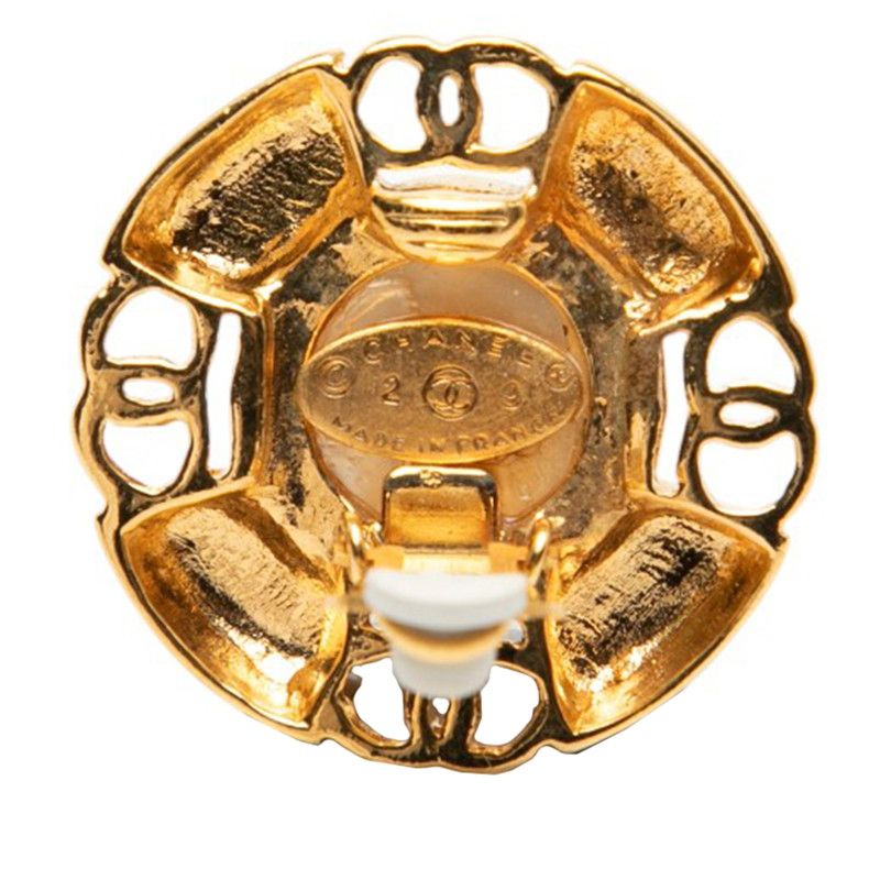 Chanel Vintage Coco Mark Gold Plated Faux Pearl Ladies Chanel