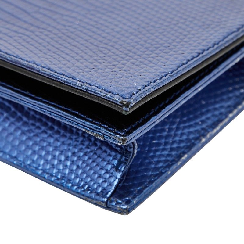 Dior Chain Bag Blue Leather Women's Dior