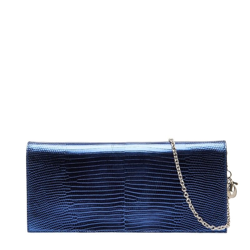 Dior Chain Bag Blue Leather Women's Dior