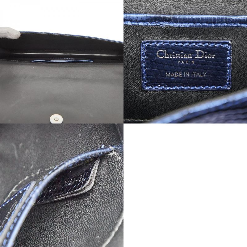 Dior Chain Bag Blue Leather Women's Dior