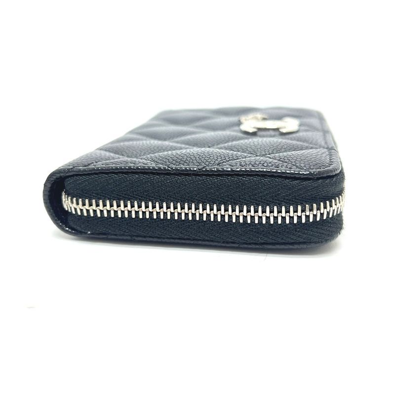 Chanel Bifold Wallet Star Coco Mark Ap3728 Caviar Skin Black