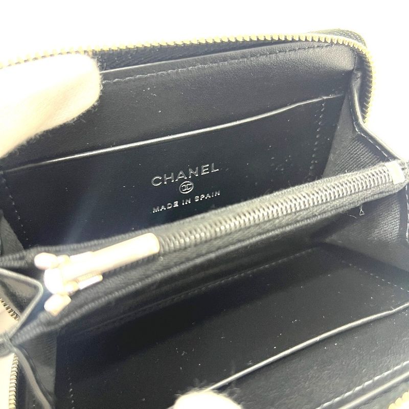 Chanel Bifold Wallet Star Coco Mark Ap3728 Caviar Skin Black