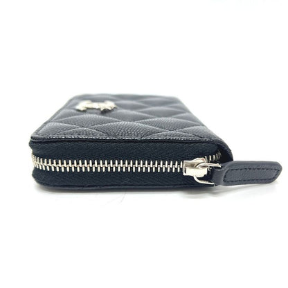 Chanel Bifold Wallet Star Coco Mark Ap3728 Caviar Skin Black