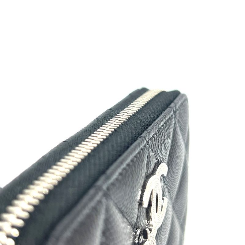 Chanel Bifold Wallet Star Coco Mark Ap3728 Caviar Skin Black