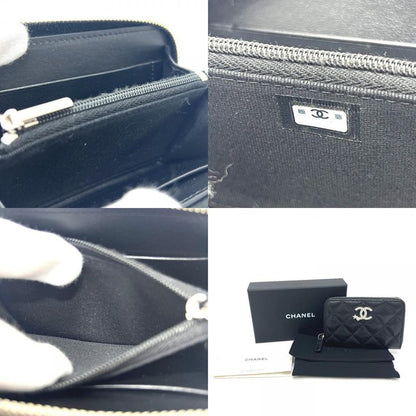 Chanel Bifold Wallet Star Coco Mark Ap3728 Caviar Skin Black