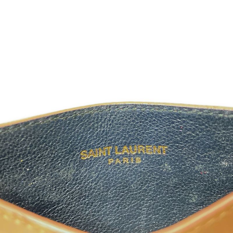 Saint Laurent Paris Card Case - Pink Beige Leather