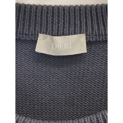 DIOR Navy 113m638at187 Oblique Cotton Knit S