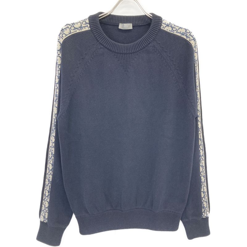 DIOR Navy 113m638at187 Oblique Cotton Knit S