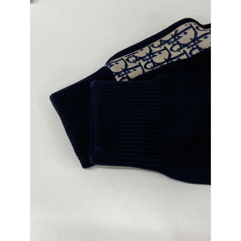 DIOR Navy 113m638at187 Oblique Cotton Knit S