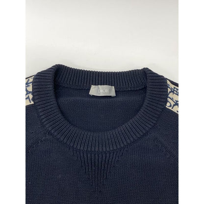DIOR Navy 113m638at187 Oblique Cotton Knit S