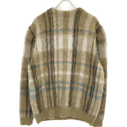 Celine 20AW 2a32j204l Khaki Brushed Mohair Check Cardigan M