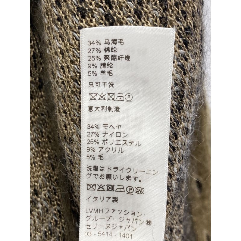 Celine 20AW 2a32j204l Khaki Brushed Mohair Check Cardigan M